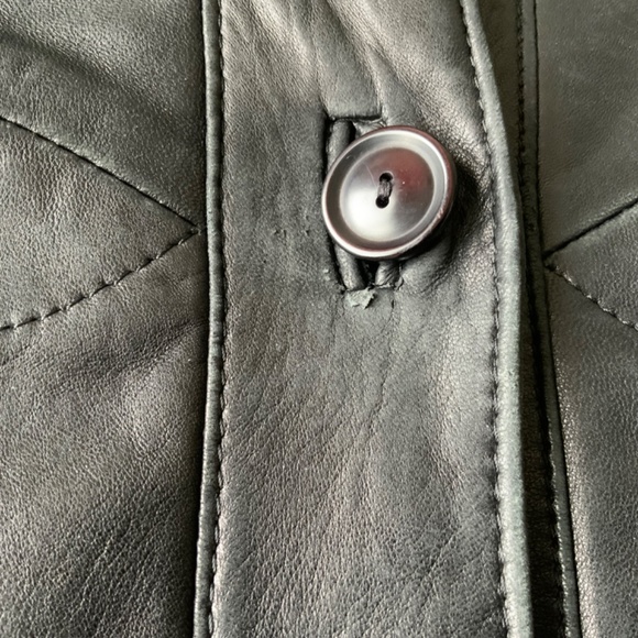 Vintage Vera Pelle Italian Real Genuine Leather Warm Jacket size M - Picture 11 of 15